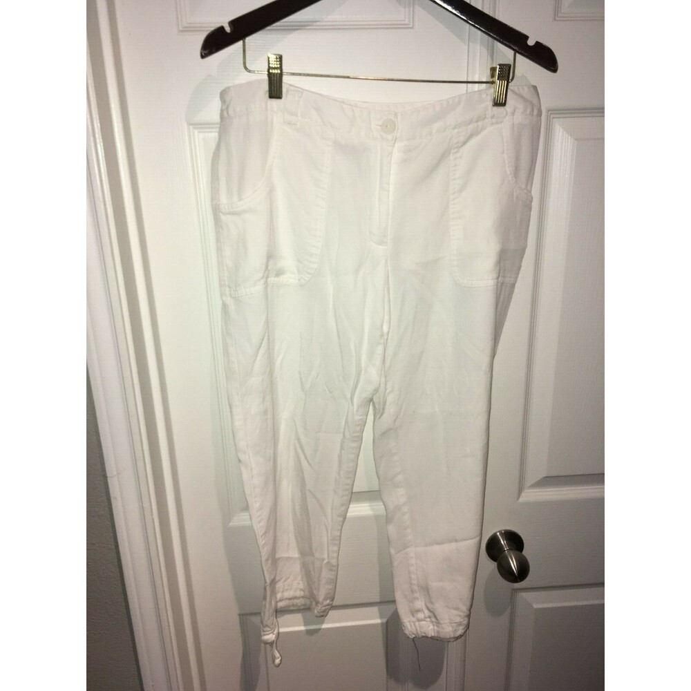Women's WHITE HOUSE BLACK MARKET White Slim Capri Pants SZ 32 x 22